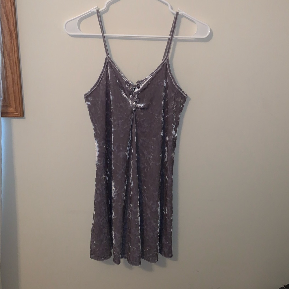 Grey velvet dress